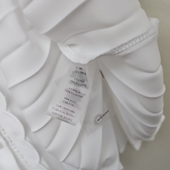 Karl Lagerfeld White Scalloped Sleeveless Blouse - Picture 9 of 9